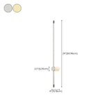 Simple Vertical Aluminum Bathroom White Vanity Light #size