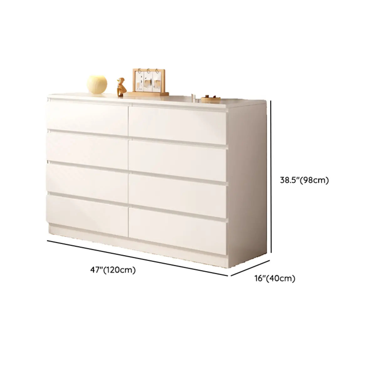 Simple Vertical Hardwood White Dresser with 5 Drawers Image - 19