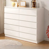 Simple Vertical Hardwood White Dresser with 5 Drawers Image - 6