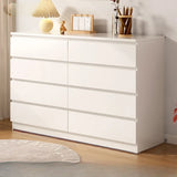 Simple Vertical Hardwood White Dresser with 5 Drawers Image - 8