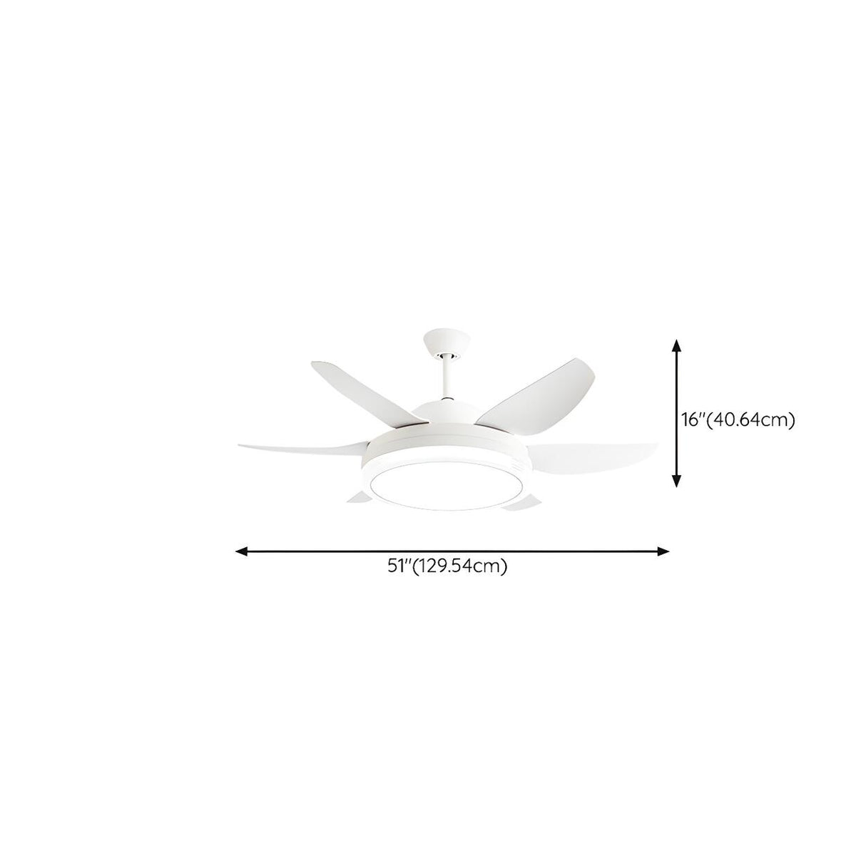 Simple White 6 Blades Windmill LED Ceiling Fan Light Image - 16