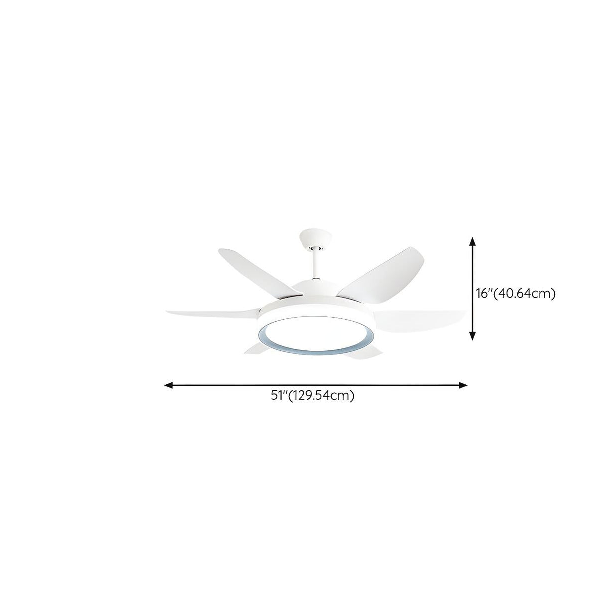 Simple White 6 Blades Windmill LED Ceiling Fan Light Image - 17