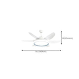 Simple White 6 Blades Windmill LED Ceiling Fan Light Image - 17