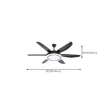 Simple White 6 Blades Windmill LED Ceiling Fan Light Image - 18