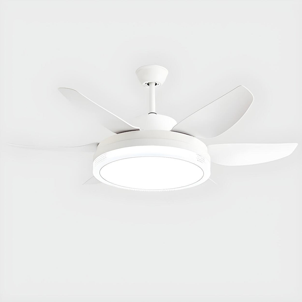 Simple White 6 Blades Windmill LED Ceiling Fan Light Image - 5