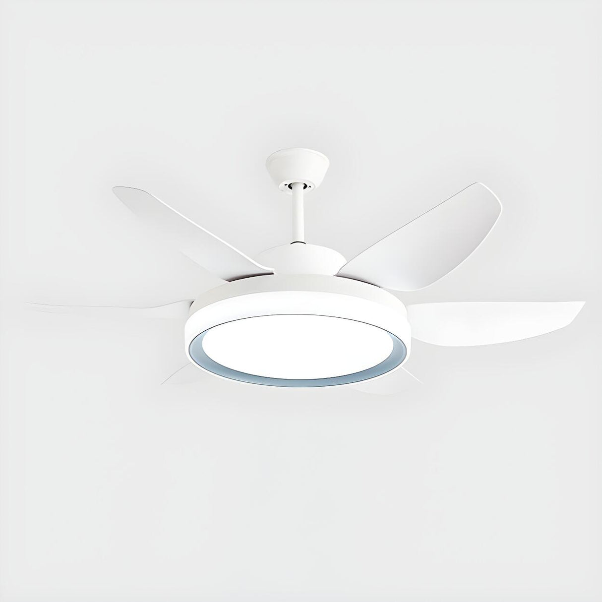 Simple White 6 Blades Windmill LED Ceiling Fan Light Image - 7