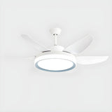 Simple White 6 Blades Windmill LED Ceiling Fan Light Image - 7