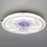 Simple White 7-Blade Modern LED Ceiling Fan with Light Image - 11