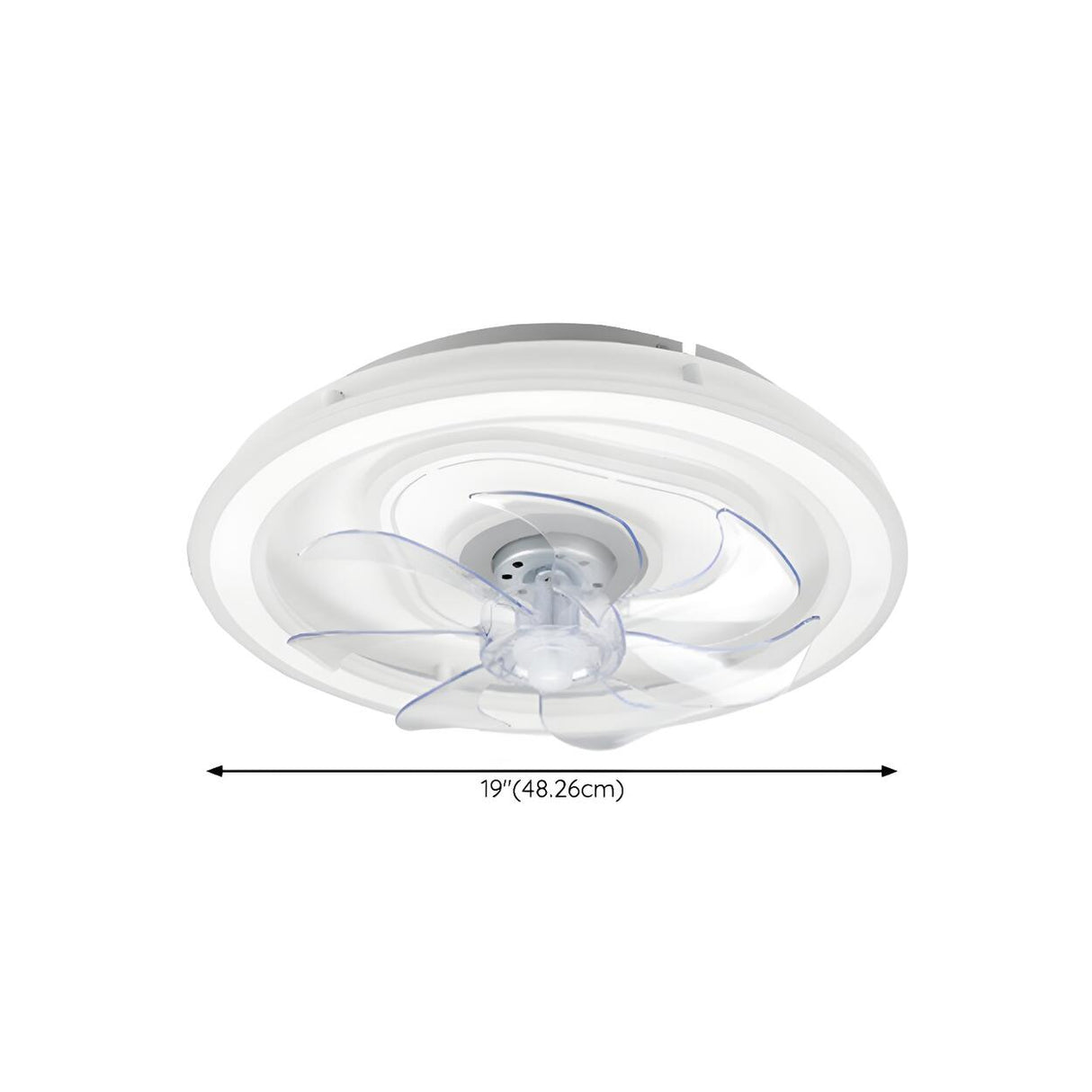 Simple White 7-Blade Modern LED Ceiling Fan with Light Image - 18