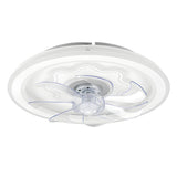 Simple White 7-Blade Modern LED Ceiling Fan with Light Image - 5