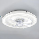 Simple White 7-Blade Modern LED Ceiling Fan with Light Image - 6