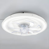 Simple White 7-Blade Modern LED Ceiling Fan with Light Image - 7