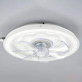 Simple White 7-Blade Modern LED Ceiling Fan with Light Image - 8