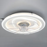 Simple White 7-Blade Modern LED Ceiling Fan with Light Image - 9