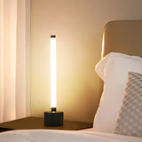 Simple White Aluminum LED Straight Line Table Lamp Image - 11