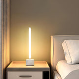 Simple White Aluminum LED Straight Line Table Lamp Image - 12