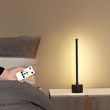 Simple White Aluminum LED Straight Line Table Lamp Image - 2