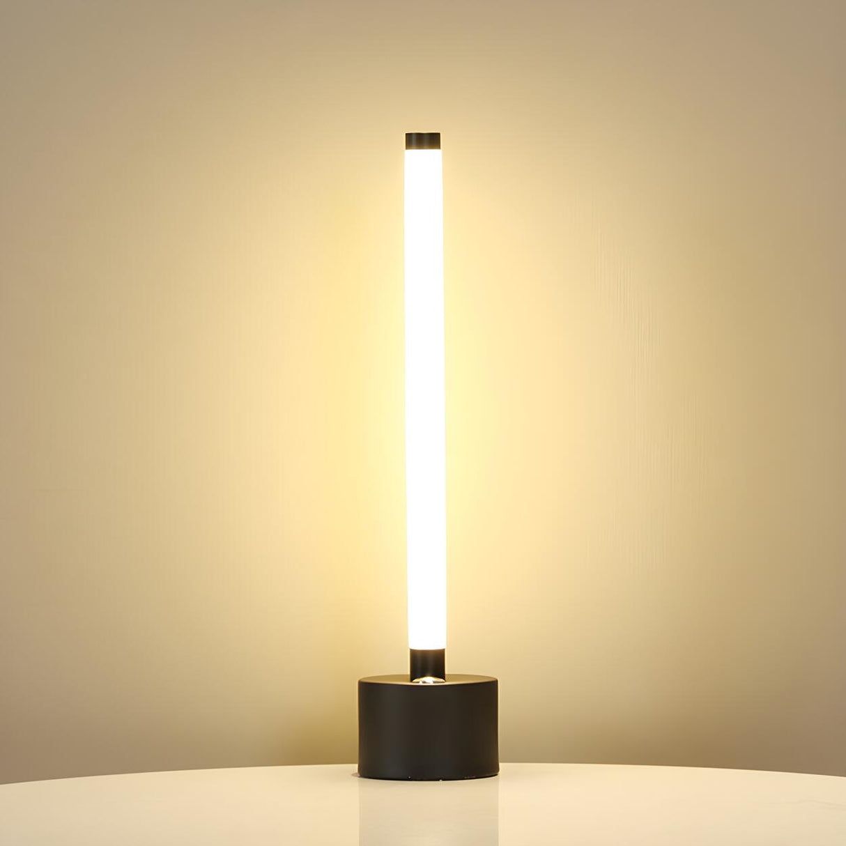 Simple White Aluminum LED Straight Line Table Lamp Image - 3