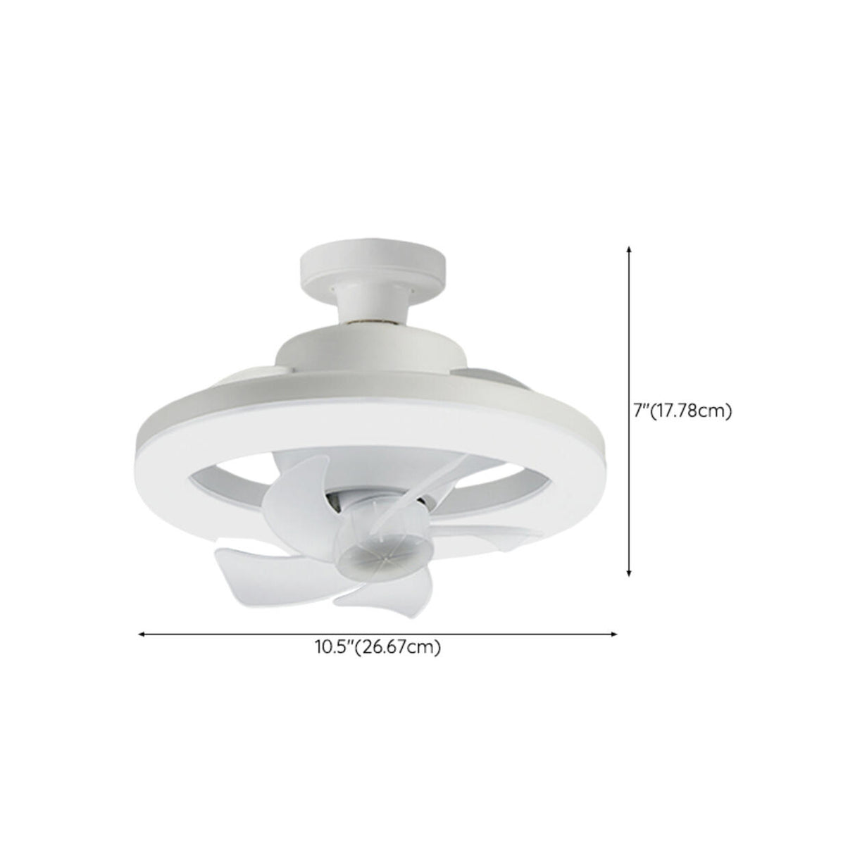 Simple White Circle Windmill Blade Ceiling Fan Light 