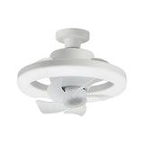 Simple White Circle Windmill Blade Ceiling Fan Light Image - 5