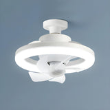 Simple White Circle Windmill Blade Ceiling Fan Light Image - 6