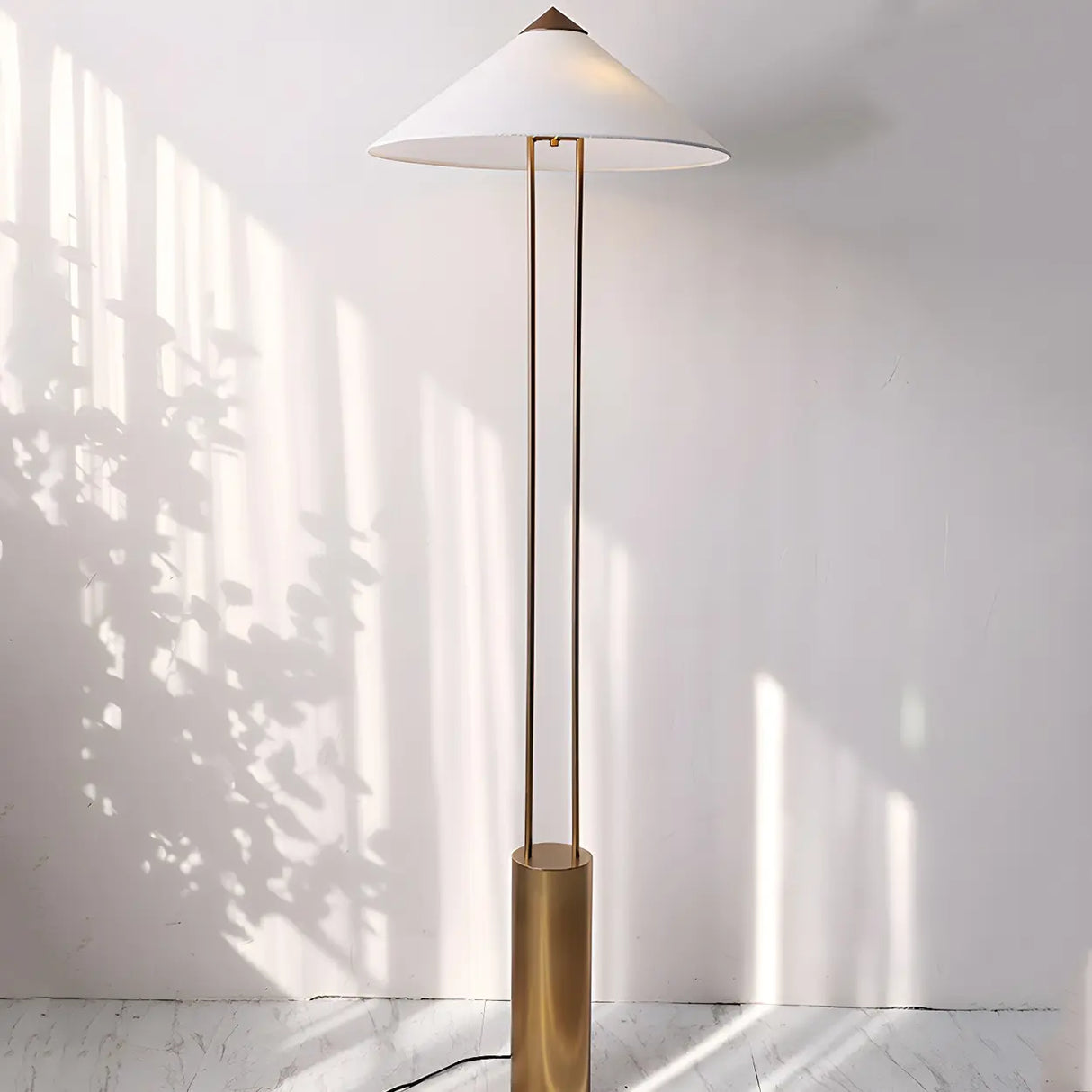 Simple White Cone Metal LED Modern Floor Lamp Image - 4