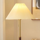 Simple White Cone Wooden Floor Lamp with Pull Chain Image - 14