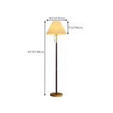 Simple White Cone Wooden Floor Lamp with Pull Chain #size