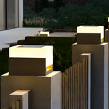 Simple White Cube Aluminum Outdoor Pathway Table Lamp Image - 1