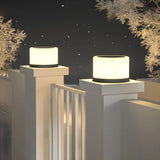 Simple White Cylindrical Pillar LED Outdoor Table Lamp Image - 1