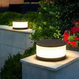 Simple White Cylindrical Pillar LED Outdoor Table Lamp Image - 17