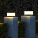 Simple White Cylindrical Pillar LED Outdoor Table Lamp Image - 6