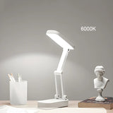 Simple White Dimmable LED Modern Bedroom Table Lamp Image - 12