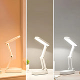 Simple White Dimmable LED Modern Bedroom Table Lamp Image - 6