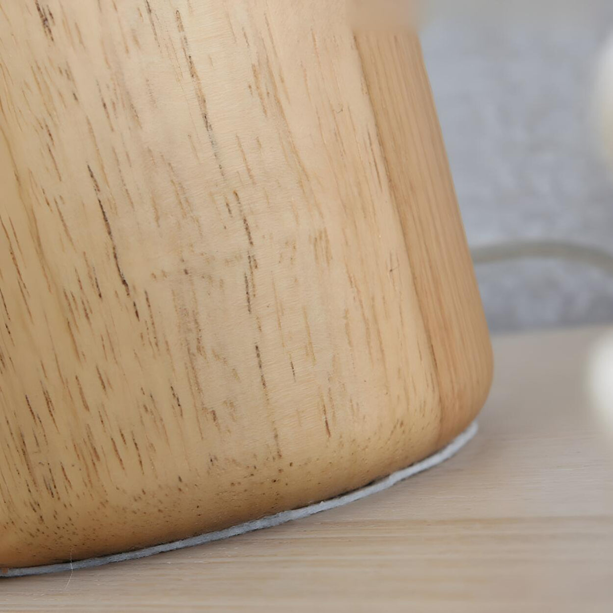 Simple White Dome Cylindrical Wooden Base Table Lamp Image - 7