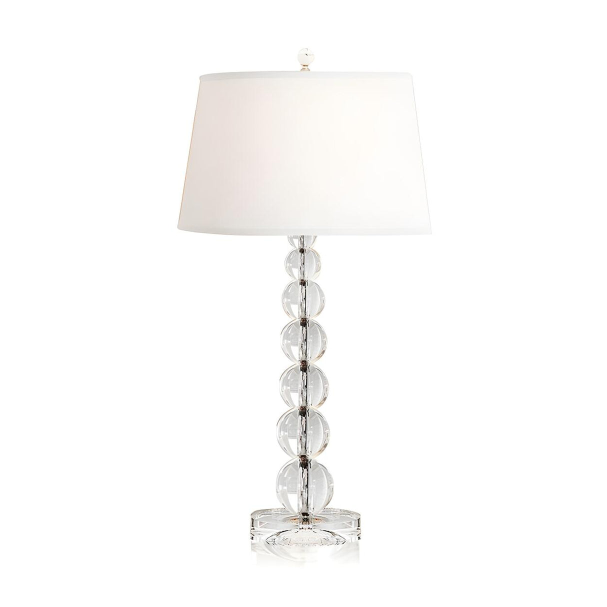 Simple White Fabric Crystal Ball Tower Base Table Lamp Image - 5