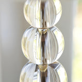 Simple White Fabric Crystal Ball Tower Base Table Lamp Image - 6