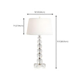 Simple White Fabric Crystal Ball Tower Base Table Lamp #size