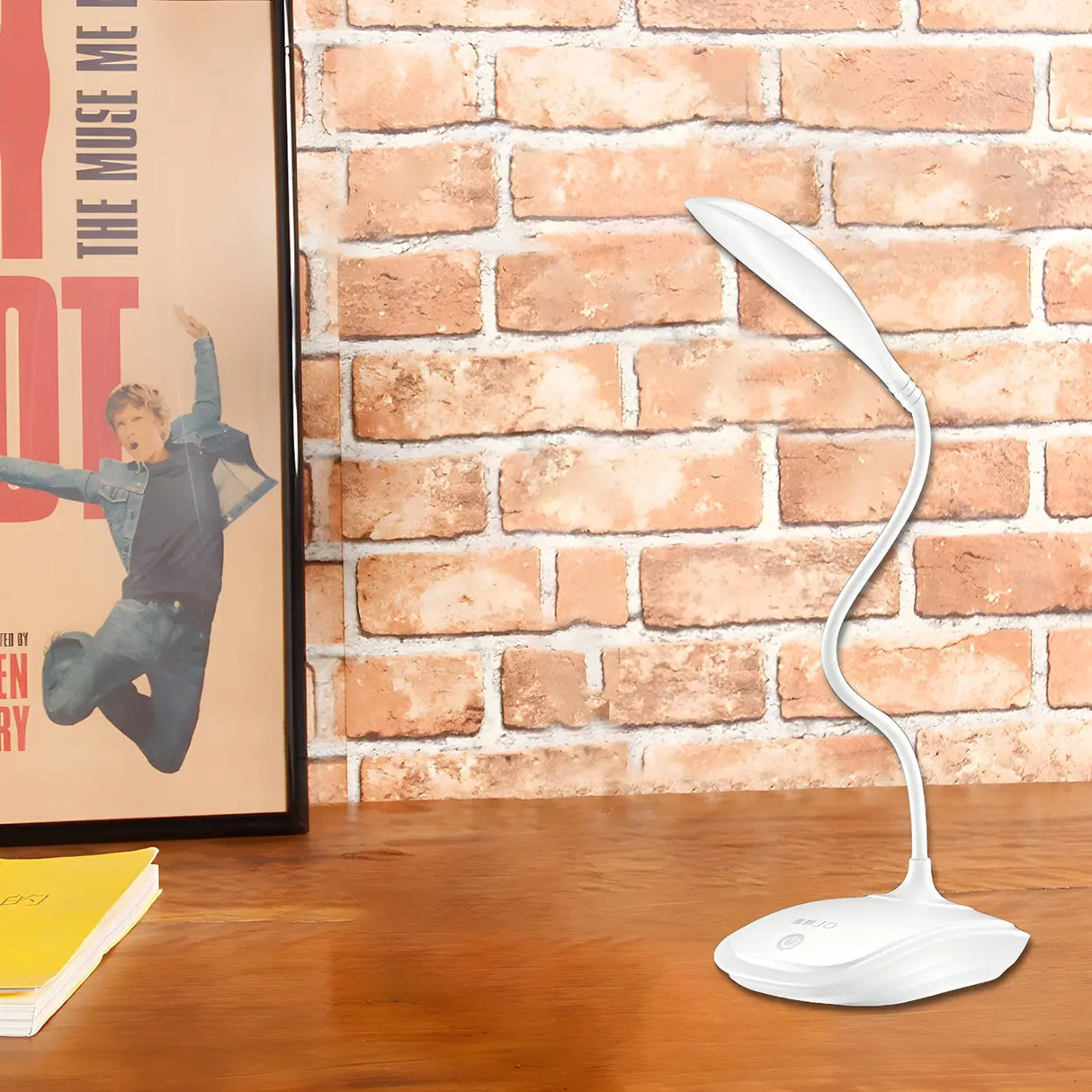 Simple White Flexible LED Desk Lamp with Touch Control Image - 1