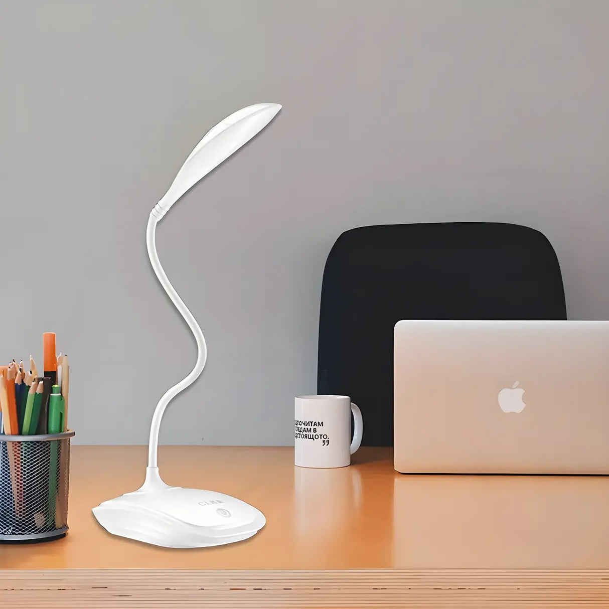 Simple White Flexible LED Desk Lamp with Touch Control Image - 2