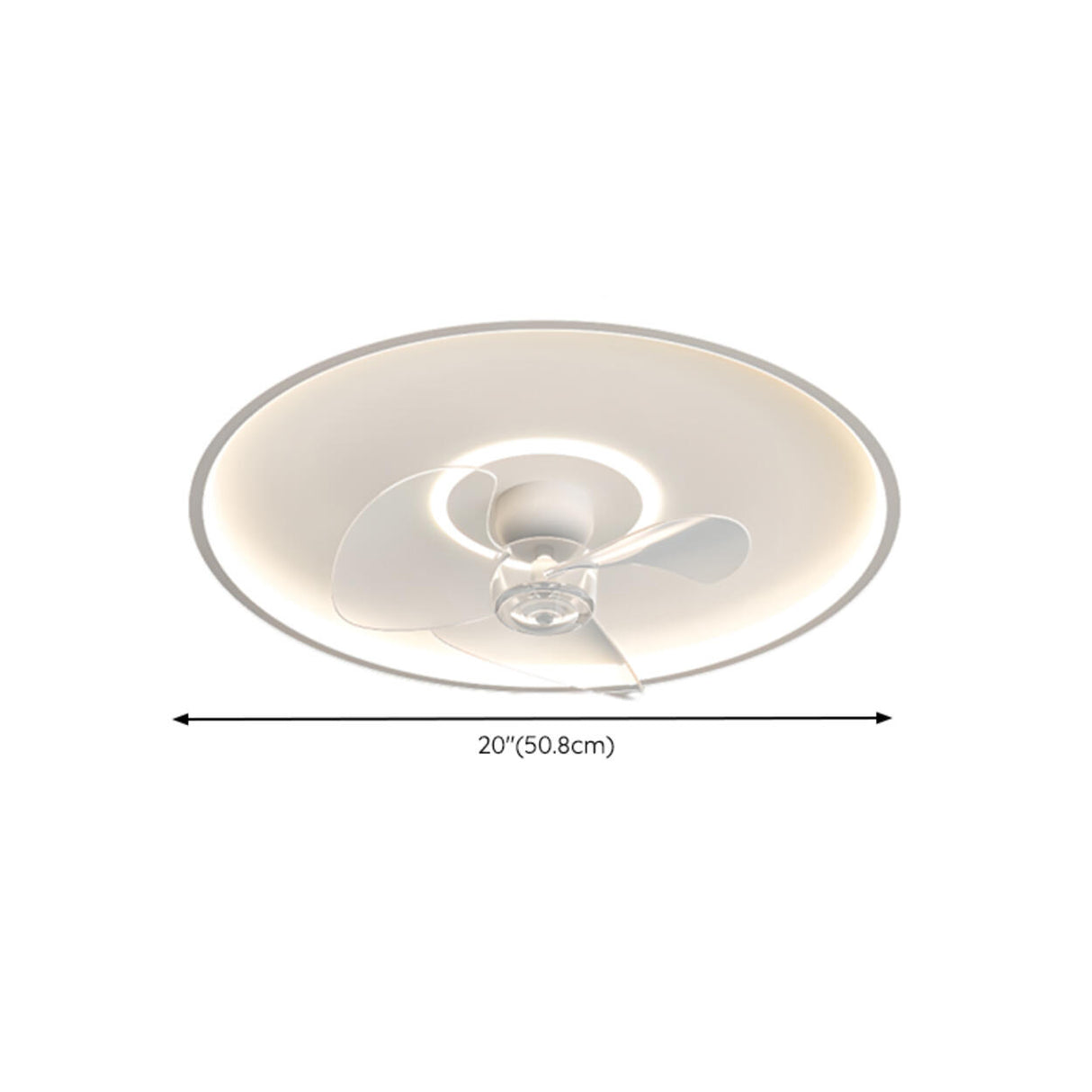 Simple White Flush-Mounted Dimming Ceiling Fan Light Image - 10