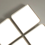 Simple White Four Square LED Flush Mount Ceiling Light Image - 10