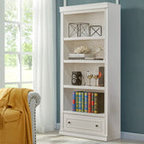 Simple White French Small Wooden Storage Bookcases Image - 4