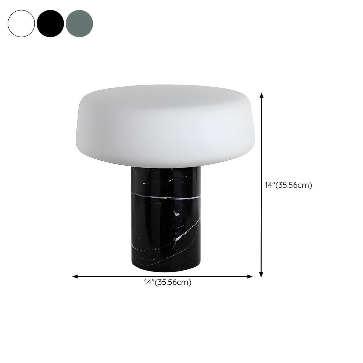 Simple White Geometric Column Stone Base Table Lamp 