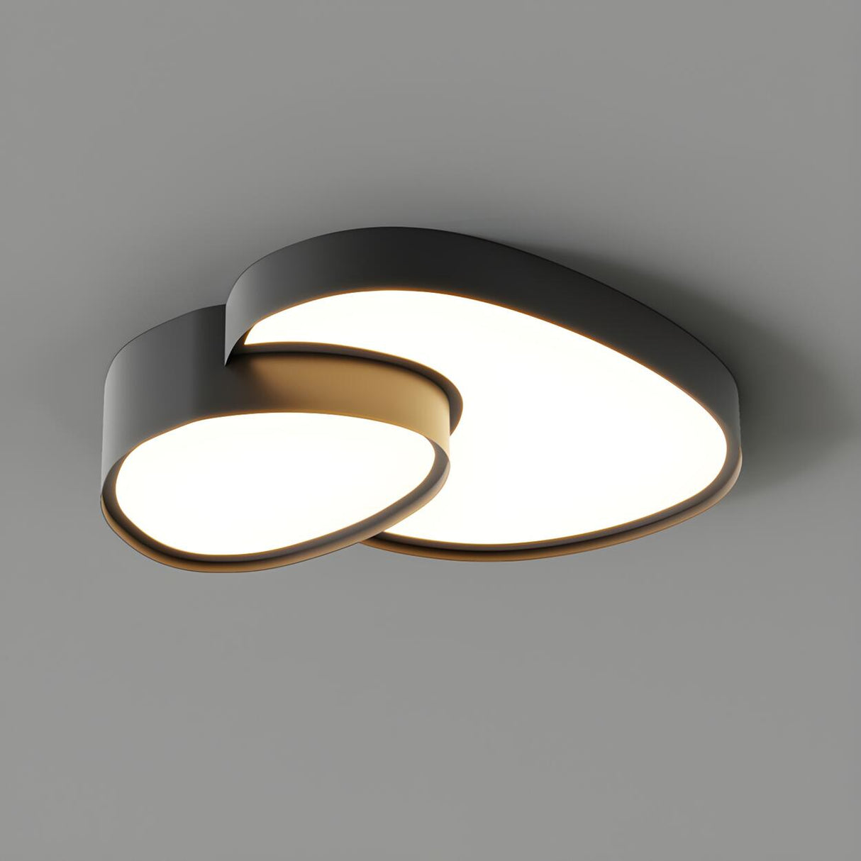 Simple White Geometric Flush Mount Ceiling Lamp 2-Light Image - 2