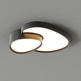 Simple White Geometric Flush Mount Ceiling Lamp 2-Light Image - 2