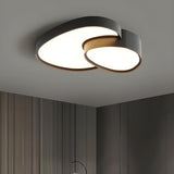 Simple White Geometric Flush Mount Ceiling Lamp 2-Light Image - 6