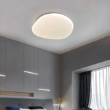 Simple White Geometric LED Flush Mount Ceiling Light Image - 10