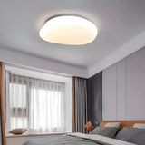 Simple White Geometric LED Flush Mount Ceiling Light Image - 2