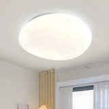 Simple White Geometric LED Flush Mount Ceiling Light Image - 4